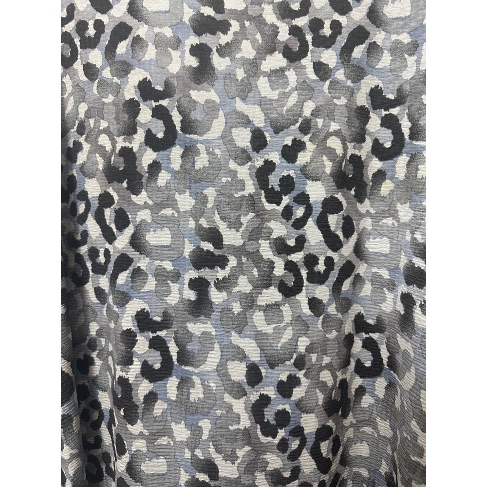 Clara Sunwoo Leopard Print Sharkbite Hem Tunic Top Purple Black 2X Made in USA - Picture 2 of 7